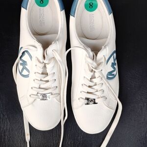 Michael Kors White and Blue Sneakers